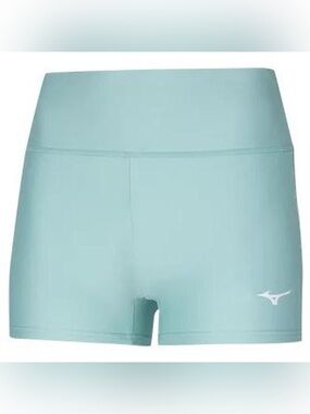 Mizuno Women's High-Waist Bike Shorts - Light Aqua size medium